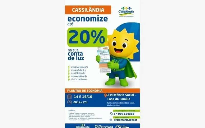 Programa de energia atende moradores em Cassilândia para reduzir conta de luz em 20%